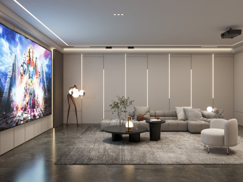 Home entertainment audio video visual room Home cinema 3 3D Model