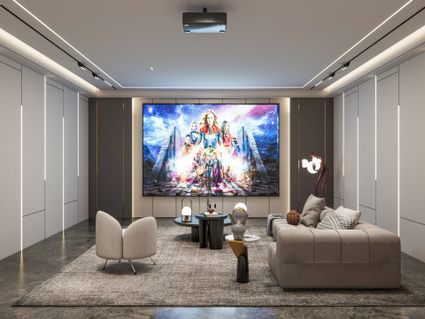 Home entertainment audio video visual room Home cinema 3 3D Model