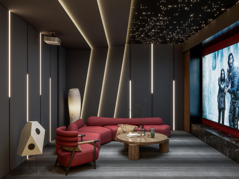 Home entertainment audio video visual room Home cinema 4 Model 3D