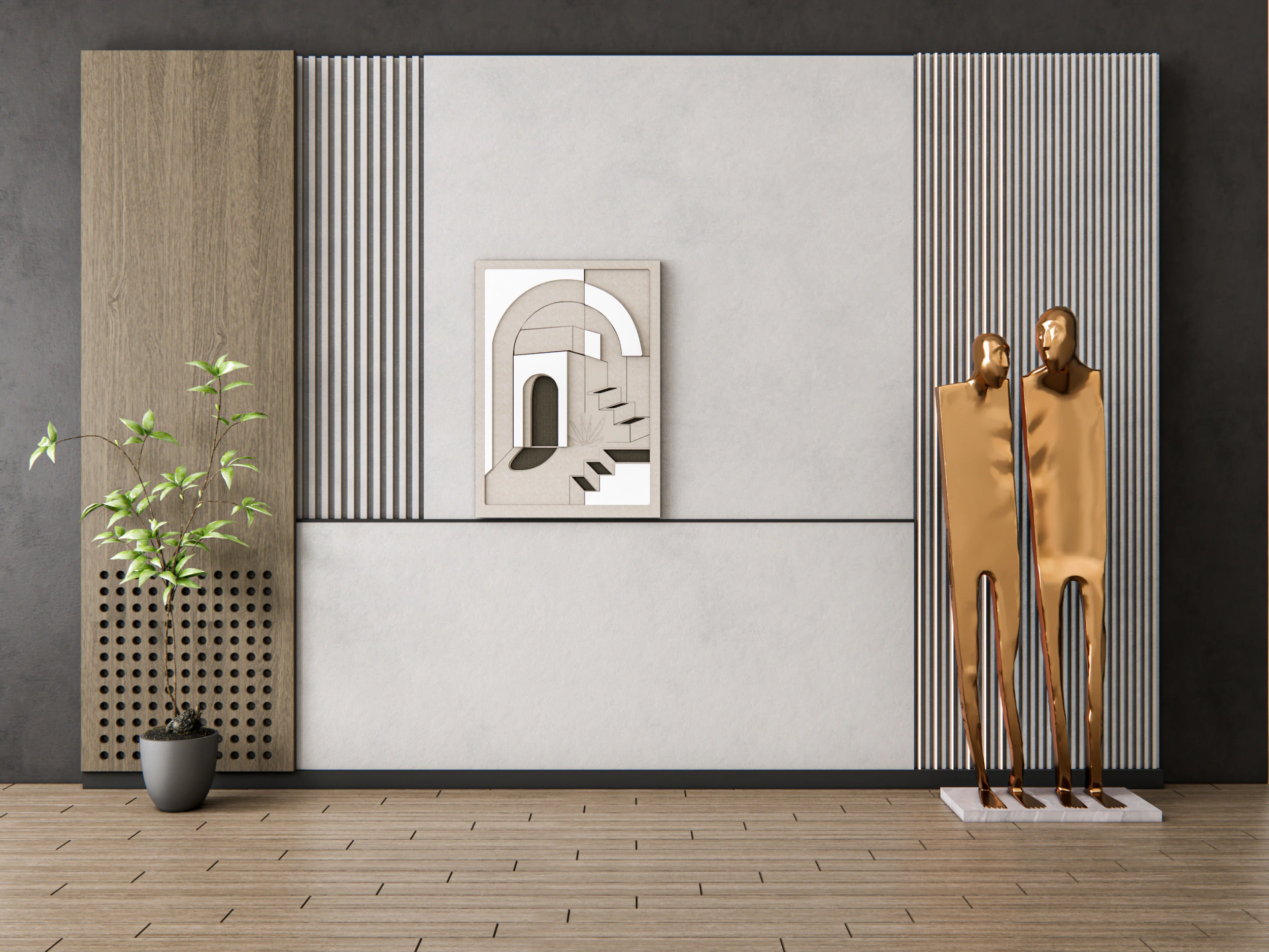 Wandpaneel 3D Wandpaneel 3D paneel Achtergrond 3 3D Model .c4d .max .obj .3ds .fbx .stl .blend 