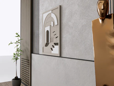 Wandpaneel 3D Wandpaneel 3D paneel Achtergrond 3 3D Model