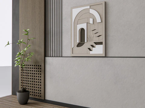 Wandpaneel 3D Wandpaneel 3D paneel Achtergrond 3 3D Model