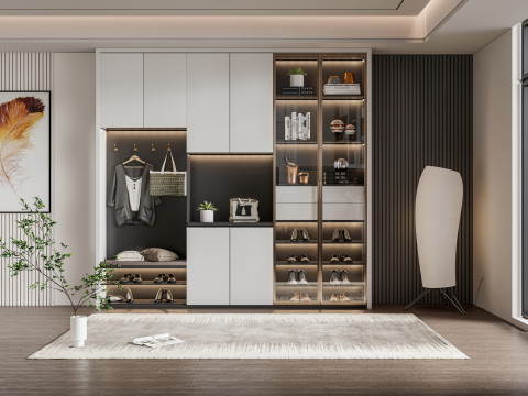 Entryway hallway entrance hall corridor furniture 1 Modèle 3D