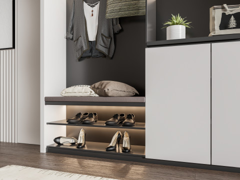 Entryway hallway entrance hall corridor furniture 1 Modèle 3D