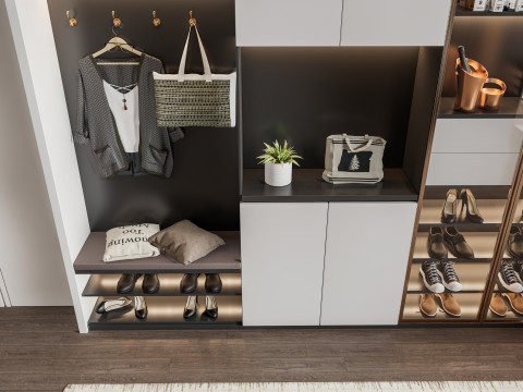 Entryway hallway entrance hall corridor furniture 1 Modèle 3D