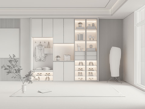Entryway hallway entrance hall corridor furniture 1 Modèle 3D