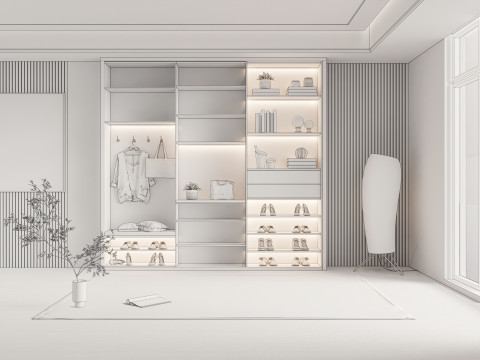 Entryway hallway entrance hall corridor furniture 1 Modèle 3D