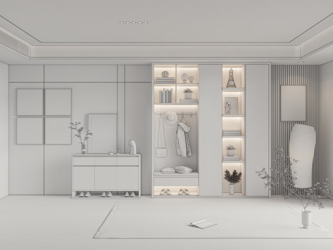 Entryway hallway entrance hall corridor furniture 2 3D-Modell