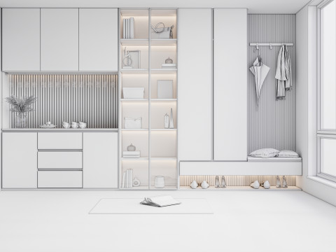 Entryway hallway entrance hall corridor furniture 4 Model 3D