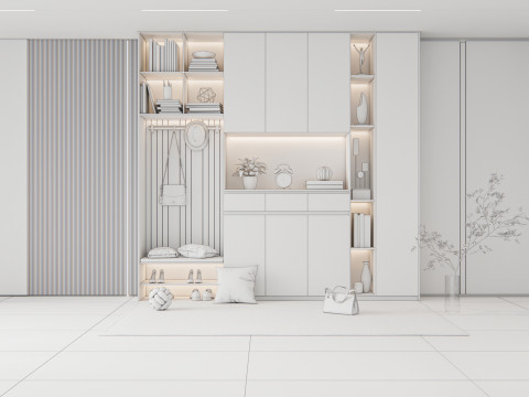 Entryway hallway entrance hall corridor furniture 6 3D मॉडल