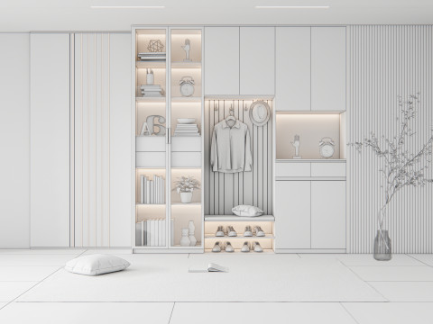 Entryway hallway entrance hall corridor furniture 7 3D Модель
