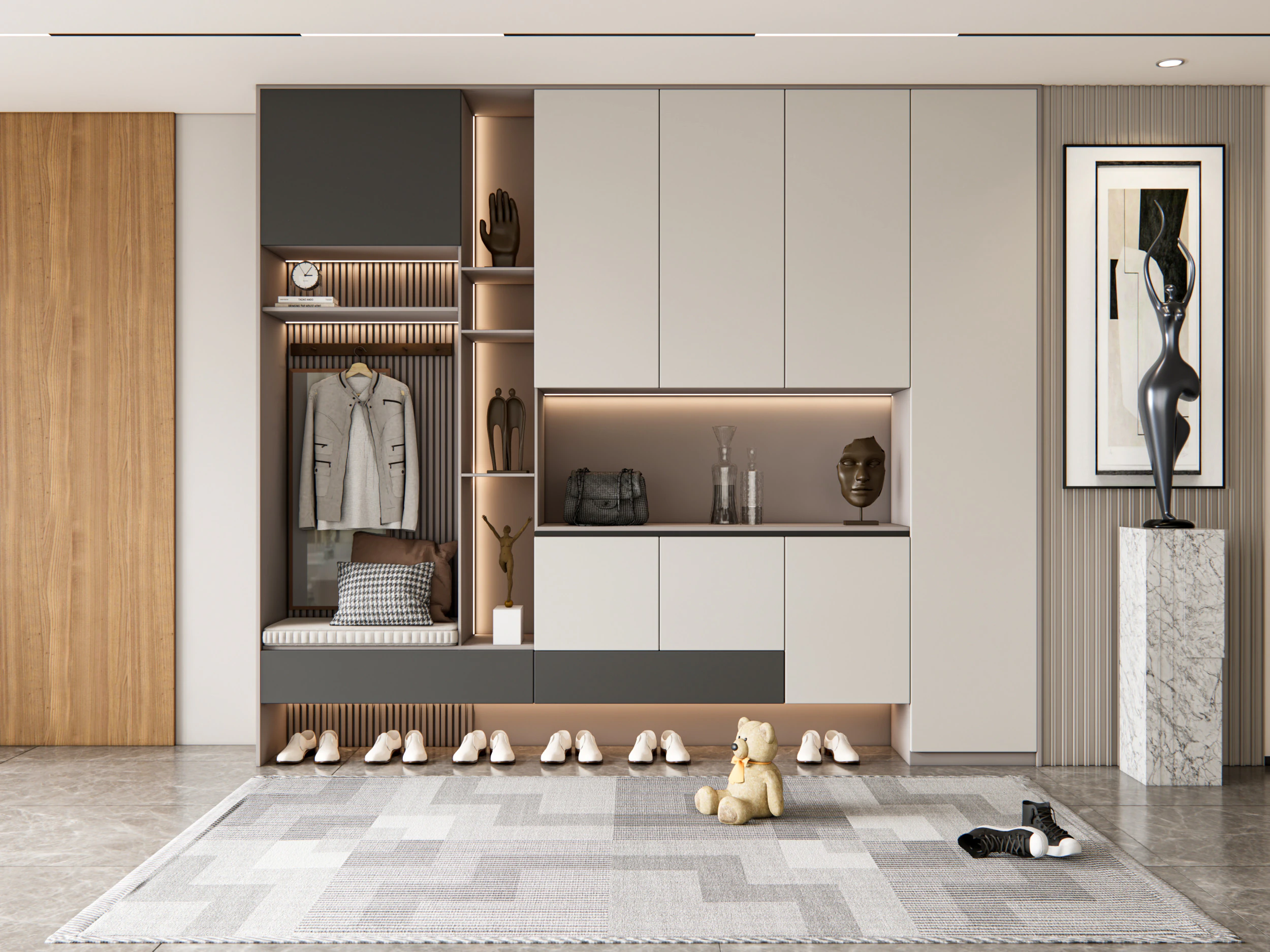 Entryway hallway entrance hall corridor furniture 8 3D Model .c4d .max .obj .3ds .fbx .stl .blend 