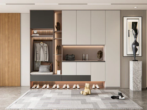 Entryway hallway entrance hall corridor furniture 8 3D Model