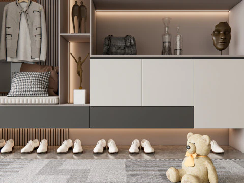 Entryway hallway entrance hall corridor furniture 8 3D Model