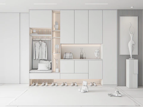 Entryway hallway entrance hall corridor furniture 8 3D Model