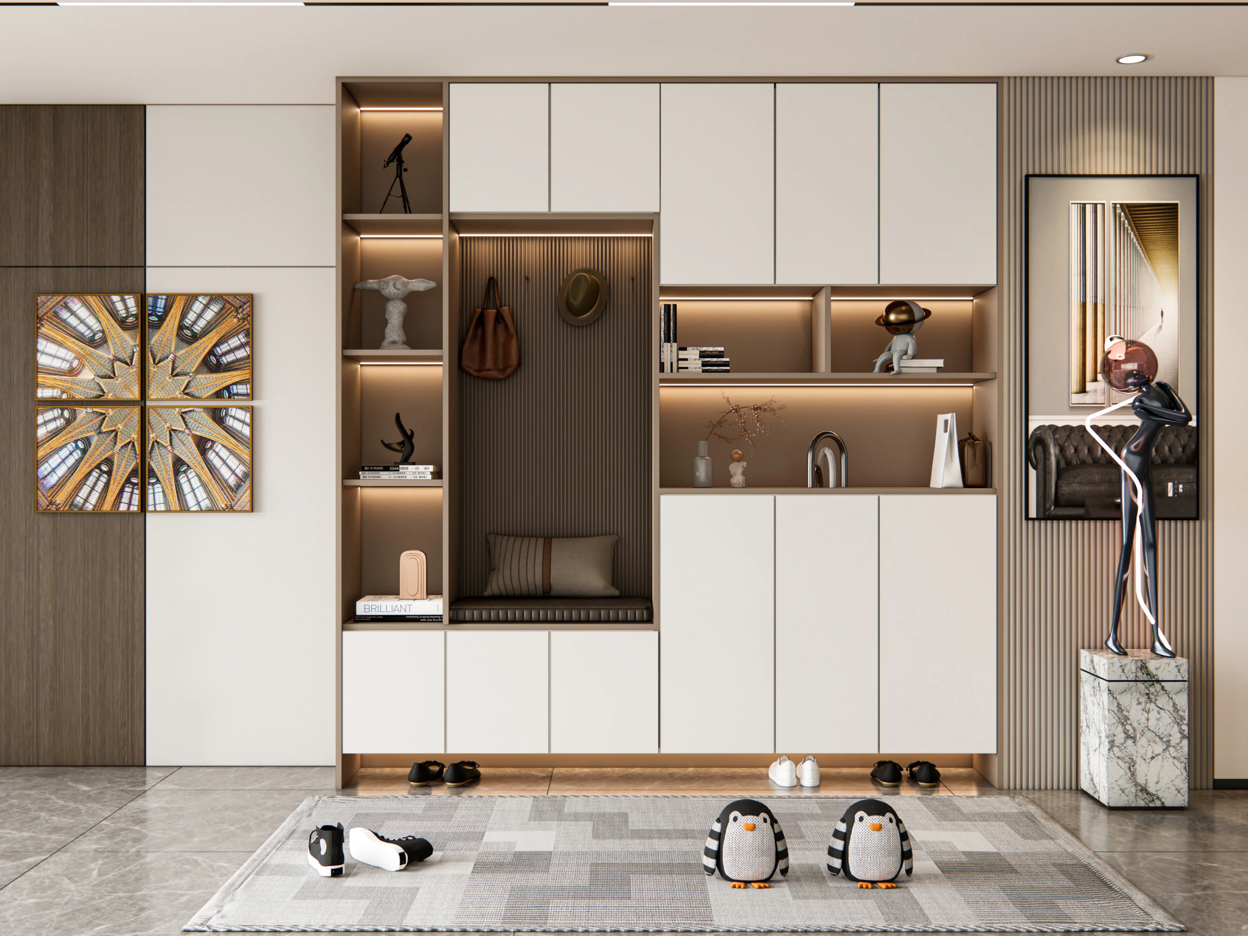 Entryway hallway entrance hall corridor furniture 9 3D Model .c4d .max .obj .3ds .fbx .stl .blend 