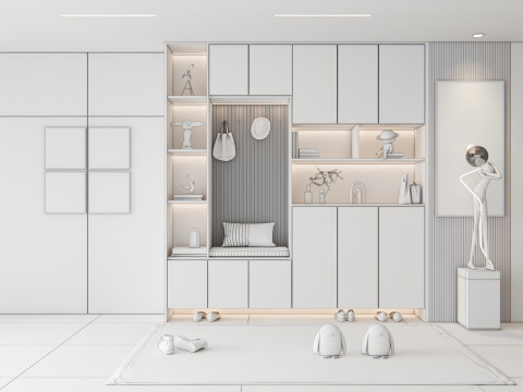 Entryway hallway entrance hall corridor furniture 9 3D Model