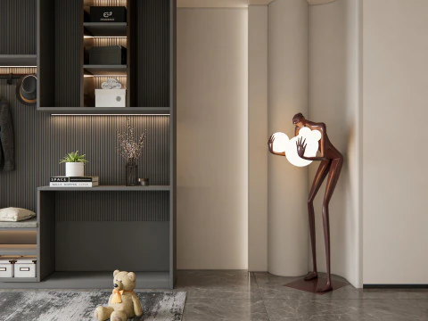 Perabotan koridor aula masuk lorong masuk 10 Model 3D