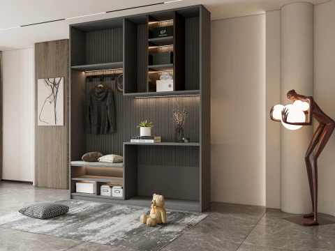Perabotan koridor aula masuk lorong masuk 10 Model 3D