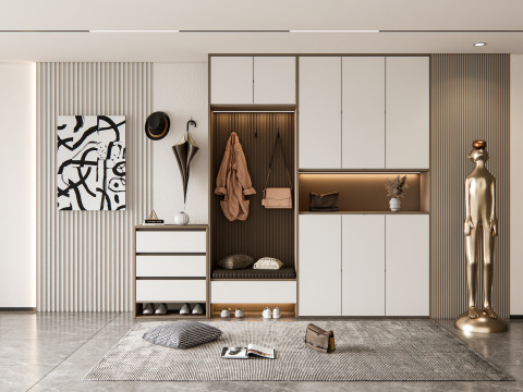 Entryway hallway entrance hall corridor furniture 11 3D-Modell