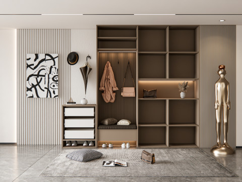 Entryway hallway entrance hall corridor furniture 11 3D-Modell