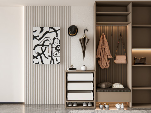 Entryway hallway entrance hall corridor furniture 11 3D-Modell