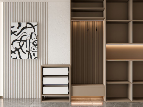 Entryway hallway entrance hall corridor furniture 11 3D-Modell