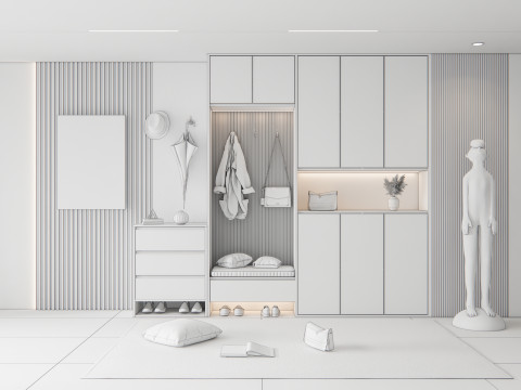 Entryway hallway entrance hall corridor furniture 11 3D-Modell