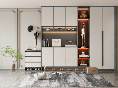 Entryway hallway entrance hall corridor furniture 12 3D Model