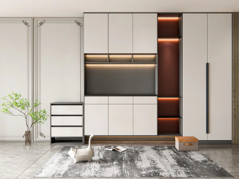 Entryway hallway entrance hall corridor furniture 12 3D Model