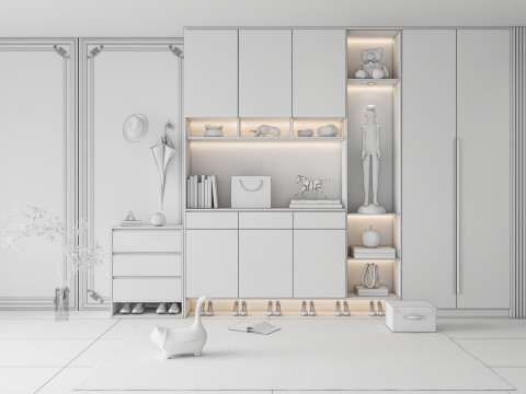 Entryway hallway entrance hall corridor furniture 12 Model 3D