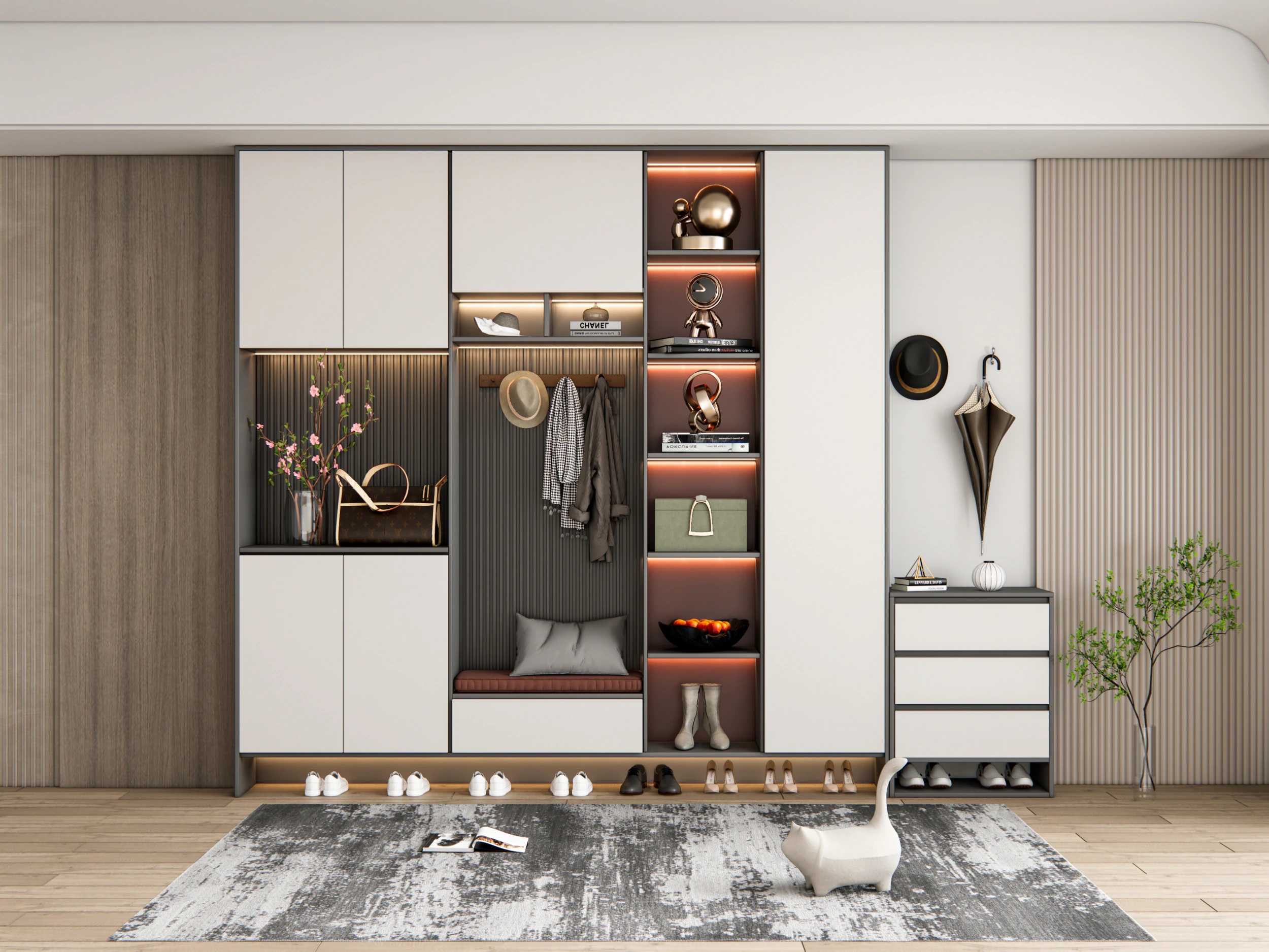 Entryway hallway entrance hall corridor furniture 13 3D Model .c4d .max .obj .3ds .fbx .stl .blend 
