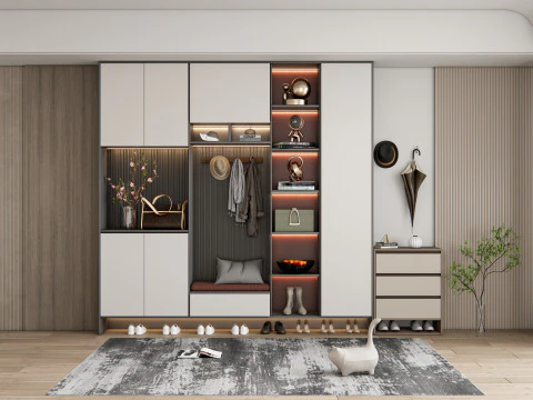 Entryway hallway entrance hall corridor furniture 13 3D Model