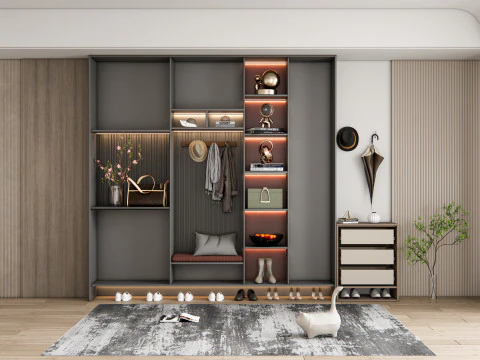 Entryway hallway entrance hall corridor furniture 13 3D Model
