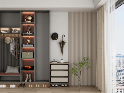 Entryway hallway entrance hall corridor furniture 13 3D Model