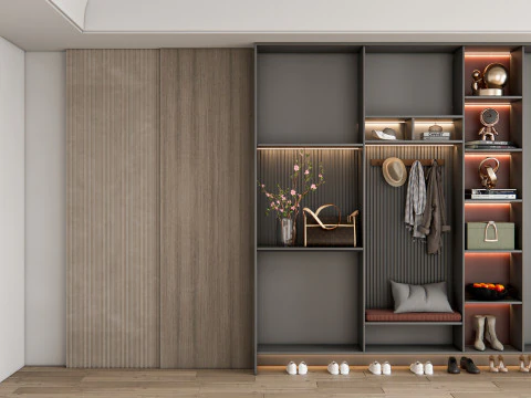 Entryway hallway entrance hall corridor furniture 13 3D Model