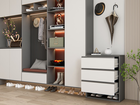 Entryway hallway entrance hall corridor furniture 13 3D Model