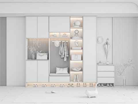 Entryway hallway entrance hall corridor furniture 13 3D Model