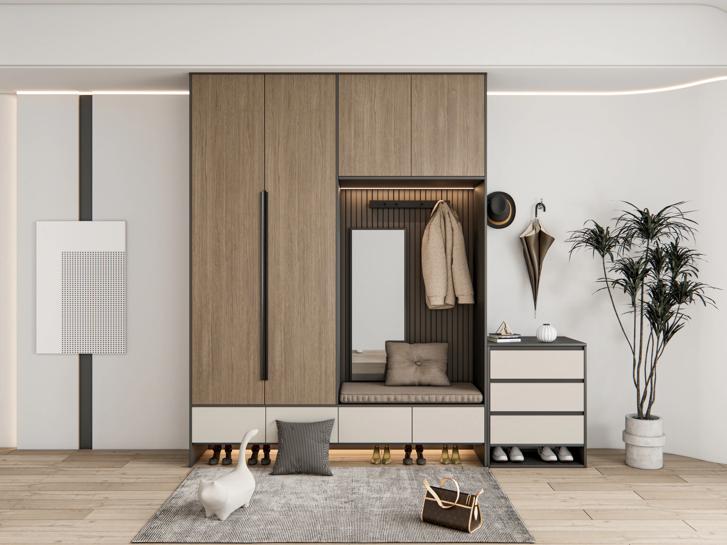 Entryway hallway entrance hall corridor furniture 14 3D Model .c4d .max .obj .3ds .fbx .stl .blend 