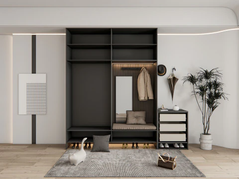 Entryway hallway entrance hall corridor furniture 14 3D Model