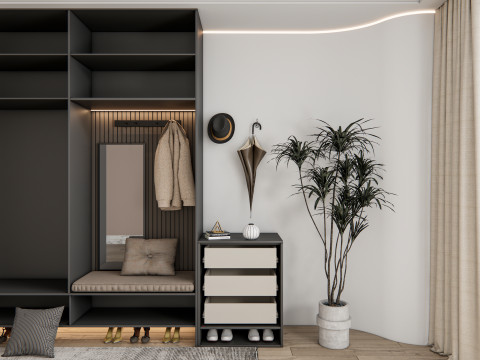 Entryway hallway entrance hall corridor furniture 14 3D Model