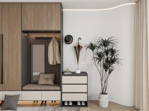 Entryway hallway entrance hall corridor furniture 14 3D Model