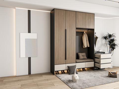 Entryway hallway entrance hall corridor furniture 14 3D Model