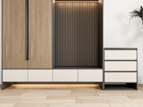 Entryway hallway entrance hall corridor furniture 14 3D Model