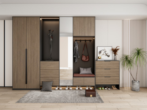 Entryway hallway entrance hall corridor furniture 15 3D Model