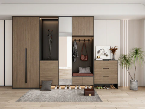 Entryway hallway entrance hall corridor furniture 15 3D Model