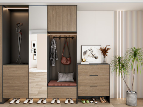 Entryway hallway entrance hall corridor furniture 15 3D Model