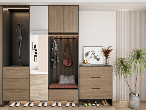 Entryway hallway entrance hall corridor furniture 15 3D Model