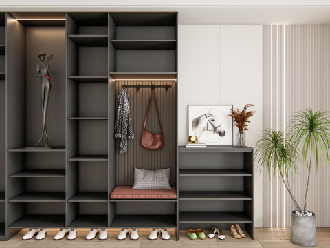 Entryway hallway entrance hall corridor furniture 15 3D Model