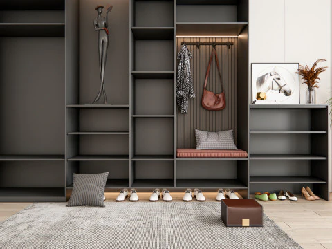 Entryway hallway entrance hall corridor furniture 15 3D Model